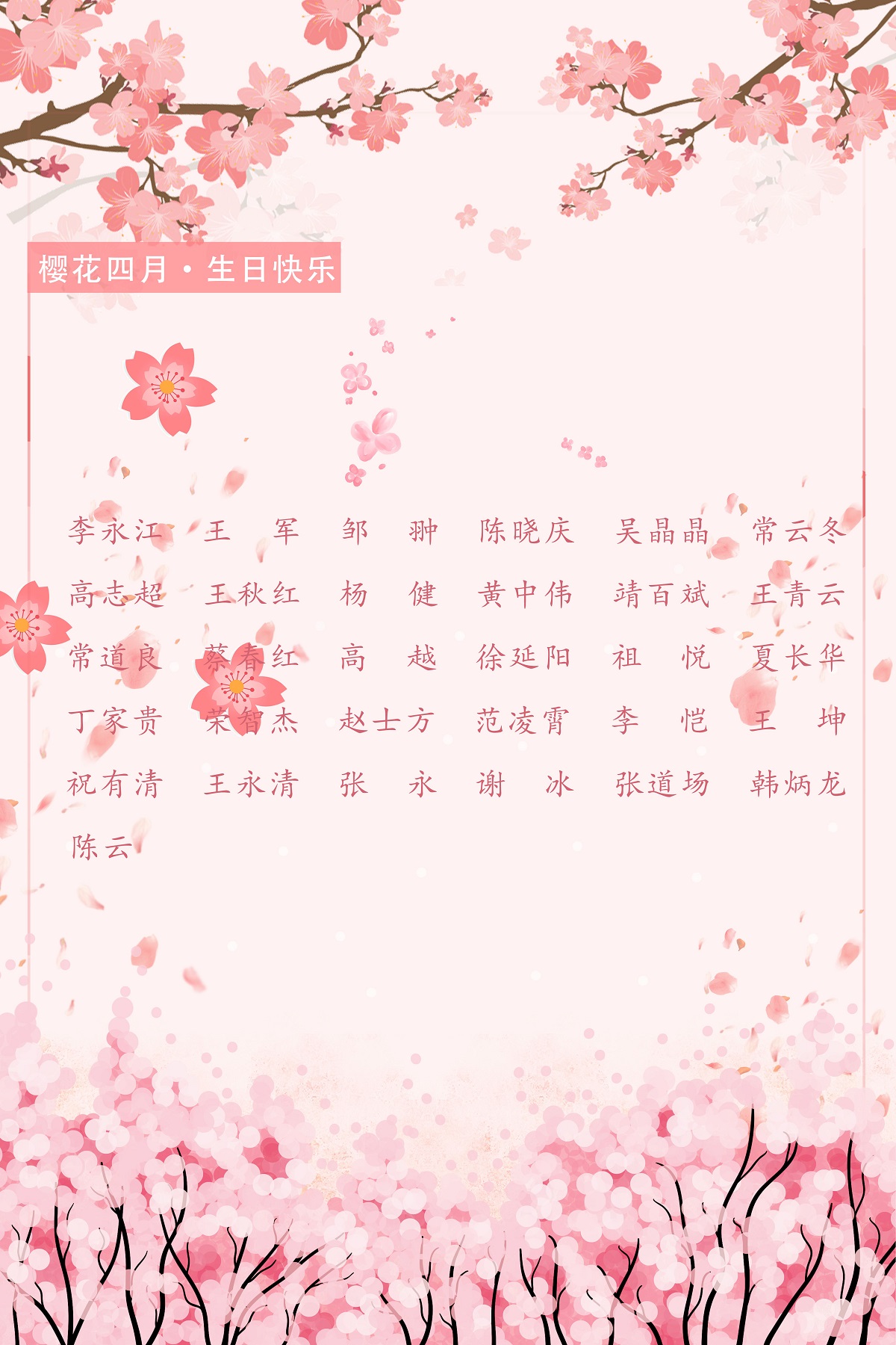 【生日祝?！抗ё?4月生日的員工生日快樂！