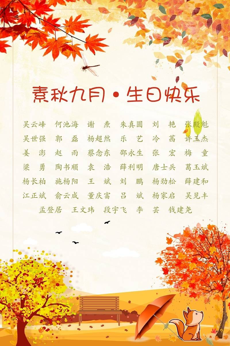 【生日祝福】恭祝09月生日的員工生日快樂！